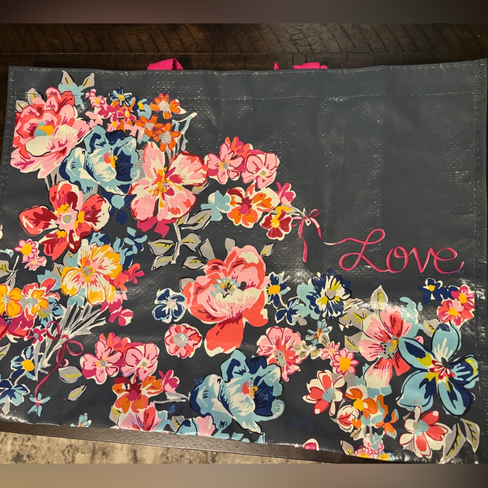 Vera Bradley Floral Tote with Pink and Blue Accents